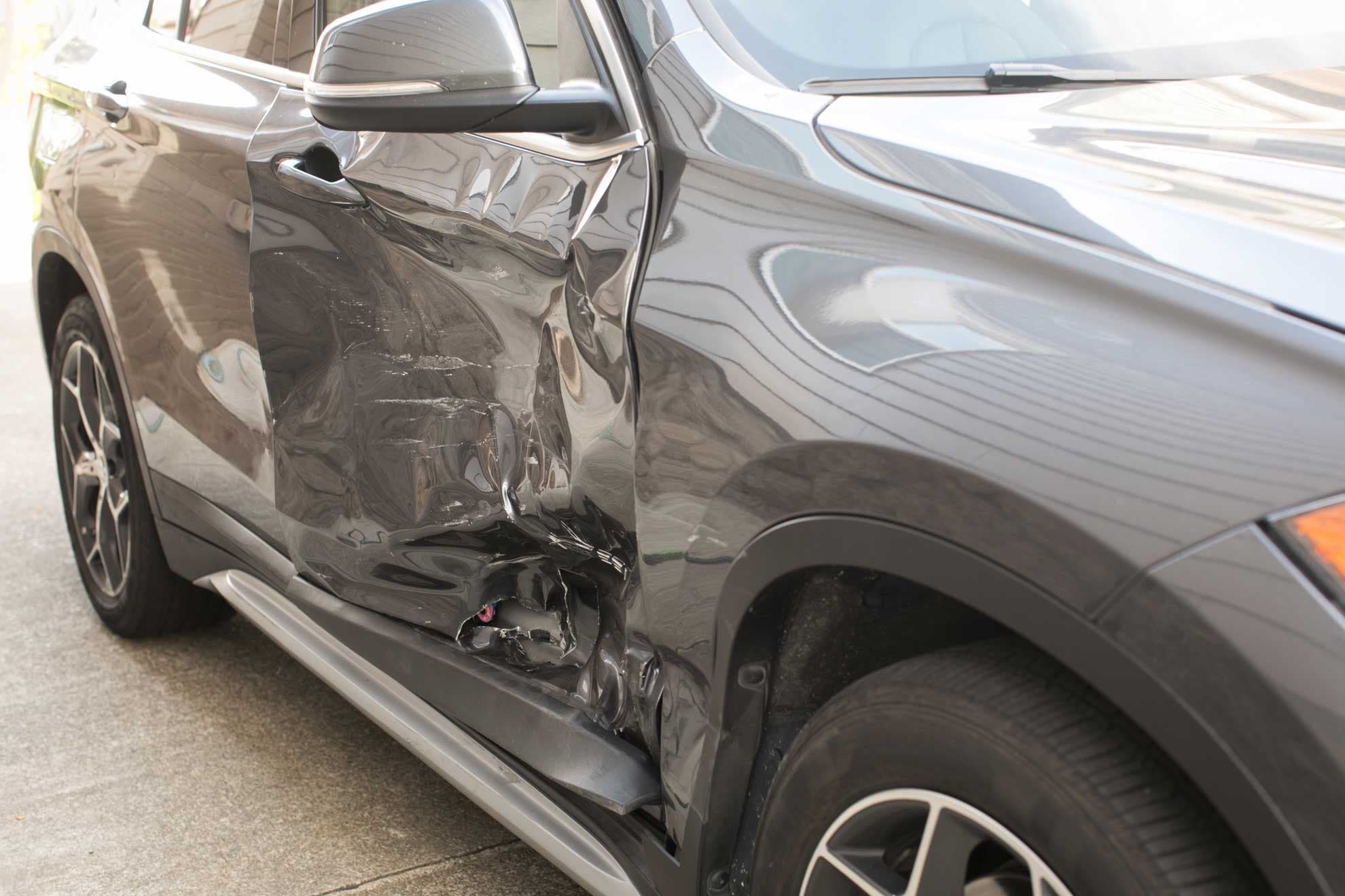 Cat N damaged vehicle